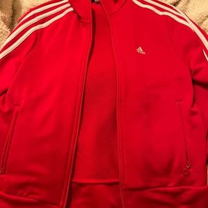 women’s red adidas jacket size small